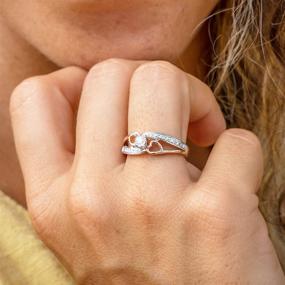 img 3 attached to 💍 Diamond Promise Ring in Rose Gold, 10k and Sterling Silver - 1/10 cttw