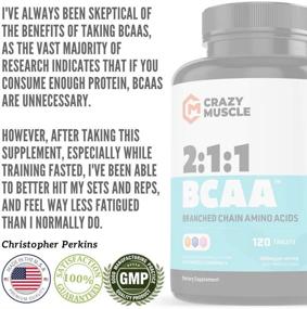 img 1 attached to 💊 The Ultimate 2:1:1 BCAA Pills: 1000mg of BCAAs per Pill by Crazy Muscle - 120 Tablets