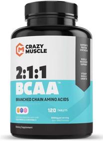 img 4 attached to 💊 The Ultimate 2:1:1 BCAA Pills: 1000mg of BCAAs per Pill by Crazy Muscle - 120 Tablets