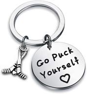 🏑 zuo bao field hockey keychain: go puck yourself with hockey sticks charm - perfect gift for hockey players and fans! logo