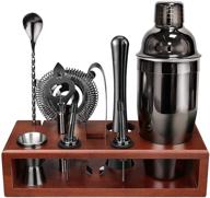 🍸 premium 24 oz black cocktail shaker set with stand - complete bartender kit for tequila whiskey - martini shaker, muddler, jigger, spoon, strainer included logo