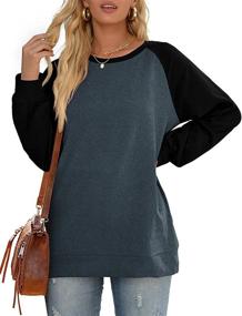 img 4 attached to 👚 Women's Sipaya Sweatshirt: Cozy Crewneck with Two-Tone Long Sleeves - Stylish Tops for Fashionable Comfort