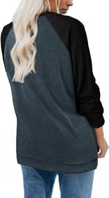 img 1 attached to 👚 Women's Sipaya Sweatshirt: Cozy Crewneck with Two-Tone Long Sleeves - Stylish Tops for Fashionable Comfort