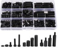 jucoan 380pcs m3 male female nylon hex spacer standoffs screws nuts assortment kit - black logo