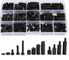 img 4 attached to Jucoan 380PCS M3 Male Female Nylon Hex Spacer Standoffs Screws Nuts Assortment Kit - Black