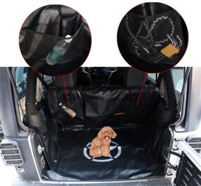 img 3 attached to Top-Quality MFC Pet Seat Proof Covers for Jeep Wrangler JK JL 4-Door: Waterproof, Stain-Resistant, Odorless, & Heavy Duty Oxford