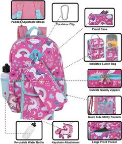 img 3 attached to Backpacks for Girls with Pencil Keychain Accessories