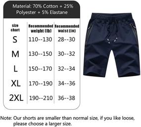 img 3 attached to STICKON Men's 7-Inch Inseam Workout Shorts with Elastic Waist and Drawstring, ideal for Summer Casual wear with Zipper Pockets