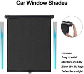 img 2 attached to 🚗 YAADUO Car Roller Sunshade: Effective Retractable Side Window Shade, Blocking Harmful Sun Glare and Heat