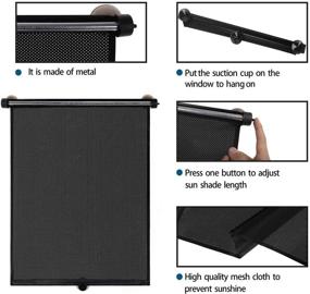 img 1 attached to 🚗 YAADUO Car Roller Sunshade: Effective Retractable Side Window Shade, Blocking Harmful Sun Glare and Heat