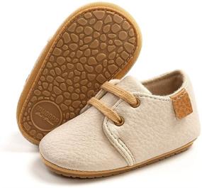 img 2 attached to BiBeGoi BiBeGoi Baby Boys Girls Oxford Shoes PU Leather Soft Rubber Sole Sneakers Anti Slip Toddler Ankle Boots Infant Walking Moccasins M1976 Brown 2 Apparel & Accessories Baby Boys