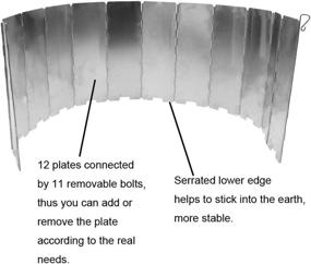 img 2 attached to 🔥 Парафиновая плита IDOMIK Windscreen: 12 пластин для закрытия кемпинг-полотна, складное и легкое, алюминиевая защита от ветра для кемпинга