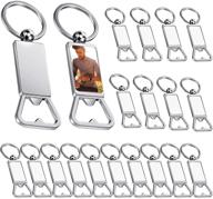 🔑 metal bottle opener blank key rings keychains - pack of 20 sublimation blanks logo
