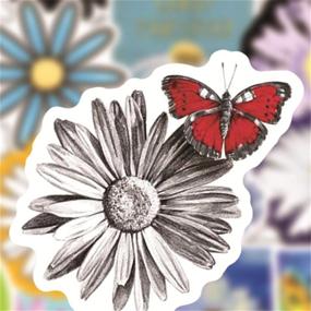 img 2 attached to 🌼 50 Cute Daisy Vinyl Stickers - Laptop, Waterproof, Luggage, Skateboard, Water Bottle, Decal, Bicycle, Bumper, Snowboard Decoration. Perfect Gift for Kids.