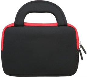 img 3 attached to Evecase 7-8 inch Tablet Sleeve with Accessory Pocket - Ultra-Portable Neoprene Zipper Carrying Case Bag in Black/Red