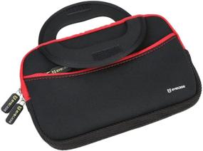 img 2 attached to Evecase 7-8 inch Tablet Sleeve with Accessory Pocket - Ultra-Portable Neoprene Zipper Carrying Case Bag in Black/Red