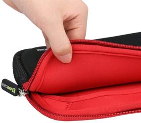 img 1 attached to Evecase 7-8 inch Tablet Sleeve with Accessory Pocket - Ultra-Portable Neoprene Zipper Carrying Case Bag in Black/Red