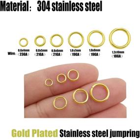 img 3 attached to 🔗 120 pcs Gold Plated Stainless Steel Rings Jump Rings for Jewelry Making - High-Quality Connectors for Necklaces, Bracelets, Earrings, Keychains, and DIY Crafts (13301-Gold, 8mm)