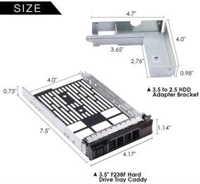 img 2 attached to 📁 Mveohos 3.5" SAS/SATA Hard Drive Tray Caddy with 2.5" HDD Adapter for Dell Poweredge Servers – Compatible with R320, R420, R720, T320, T420, T620 – F238F Model with Screws
