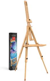 img 4 attached to Arteza Tripod Beechwood Easel Stand - 37.4 x 39.4 x 78.3 Inches, Steel Fittings - Ideal for Painting and Displaying Artwork, Art Supplies