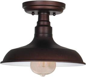 img 4 attached to Stylish and Functional Design House Kimball 1 Semi Flush Mount Ceiling Light in Coffee Bronze