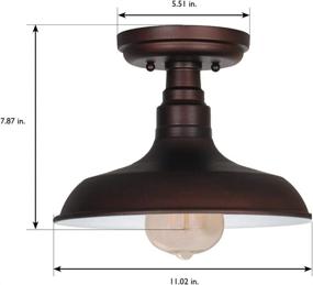 img 2 attached to Stylish and Functional Design House Kimball 1 Semi Flush Mount Ceiling Light in Coffee Bronze