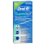 🦷 оральный флосс oral-b супер мятный зубной флосс, предварительно порезанных на нити - упаковка из 18 шт (всего 900 нитей) логотип