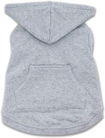 img 3 attached to Light Grey Zip Up Adventure Dog Hoodie by Ellie Dog Wear - Hook &amp; Loop Pockets, Adjustable Drawstring Hood - Sizes XS to XL - Comfortable &amp; Versatile Stylish Dog Hoodies