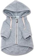 light grey zip up adventure dog hoodie by ellie dog wear - hook &amp; loop pockets, adjustable drawstring hood - sizes xs to xl - comfortable &amp; versatile stylish dog hoodies логотип