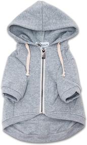 img 4 attached to Light Grey Zip Up Adventure Dog Hoodie by Ellie Dog Wear - Hook &amp; Loop Pockets, Adjustable Drawstring Hood - Sizes XS to XL - Comfortable &amp; Versatile Stylish Dog Hoodies