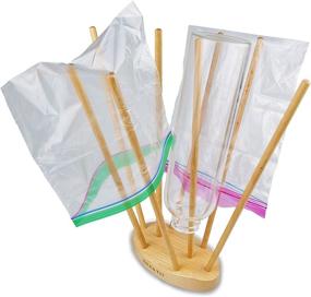 img 4 attached to 🌲 Durable Beech Wood Drying Rack for Plastic Bags, Baby Bottles & Ziplock Bags - Efficient & Space-saving Solution from CRAKTH