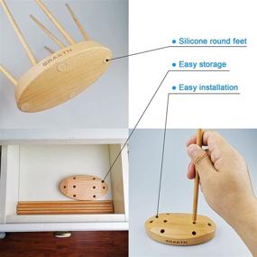 img 1 attached to 🌲 Durable Beech Wood Drying Rack for Plastic Bags, Baby Bottles & Ziplock Bags - Efficient & Space-saving Solution from CRAKTH