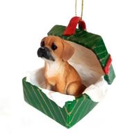 🎁 brown puggle gift box christmas ornament by conversation concepts - delightful! - enhanced seo логотип