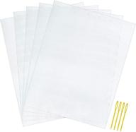 🎨 5-piece set of 7-count plastic mesh canvas sheets for embroidery, acrylic yarn crafts, knitting, and crochet projects - includes 4 weaving needles (10.2 x 13.2 inch) logo