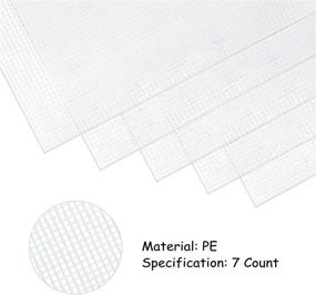 img 3 attached to 🎨 5-Piece Set of 7-Count Plastic Mesh Canvas Sheets for Embroidery, Acrylic Yarn Crafts, Knitting, and Crochet Projects - Includes 4 Weaving Needles (10.2 x 13.2 inch)