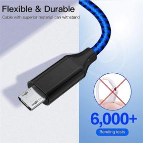 img 3 attached to Fast Charging Android Micro USB Cable – 6FT Phone Charger Cord Compatible with 🔌 Kindle Fire 7/8 Tablet/Fire Stick, Samsung Galaxy S7 Edge, Xbox Controller, PlayStation 4 (Blue Black)