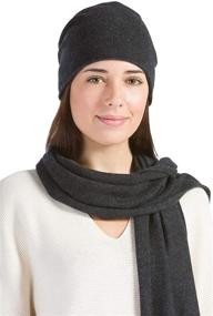 img 3 attached to Fishers Finery Cashmere Beanie Eggplant Women's Accessories