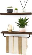📚 enhance home organization with mkono floating shelves - rustic wood storage shelf with towel rack and hooks (set of 2) logo