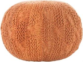 img 4 attached to 🏡 SEO-Optimized: Christopher Knight Home Deon Indoor/Outdoor Orange Fabric Weave Pouf