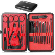 💅 epartswide 18pcs stainless steel manicure pedicure set - professional nail clippers for men with portable travel case logo