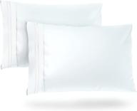 💤 cosy house collection standard size pillowcases - set of 2 luxury white pillowcase covers for a super soft & wrinkle free sleep experience logo