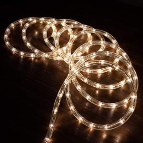 img 1 attached to 🎄 WYZworks Warm White LED Rope Lights - 25ft for Accent Holiday Christmas Party Decoration Lighting, ETL Certified - Available in 10ft, 25ft, 50ft, 100ft, 150ft, 300ft