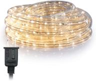 🎄 wyzworks warm white led rope lights - 25ft for accent holiday christmas party decoration lighting, etl certified - available in 10ft, 25ft, 50ft, 100ft, 150ft, 300ft логотип