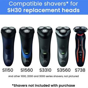 img 3 attached to 🪒 High-Quality SH30 Replacement Heads for Philips Norelco Shaver Series 3000, 2000, 1000, and S738 - Durable Sharp Blade, Comfortcut Replacement Blades, Razor Blades for Philips Norelco S1560