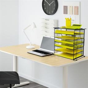 img 1 attached to 🗂️ Black Mesh Desk File Organizer with 6 Tier Shelves and Sorter - Meshist Letter Tray Paper Organizer for Improved SEO