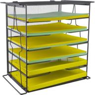 🗂️ black mesh desk file organizer with 6 tier shelves and sorter - meshist letter tray paper organizer for improved seo логотип