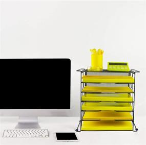 img 3 attached to 🗂️ Black Mesh Desk File Organizer with 6 Tier Shelves and Sorter - Meshist Letter Tray Paper Organizer for Improved SEO