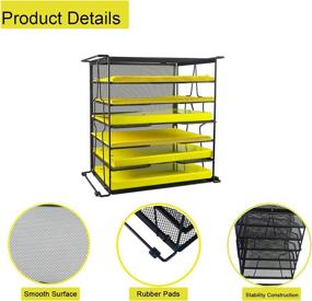 img 2 attached to 🗂️ Black Mesh Desk File Organizer with 6 Tier Shelves and Sorter - Meshist Letter Tray Paper Organizer for Improved SEO