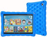 2020 fire hd 8 case for kids - oqddqo all-new kindle fire 8 case - 10th generation - double shock absorption - hollow corners - only for 2020 new fire 8 tablet case and fire hd 8 plus case (blue) logo