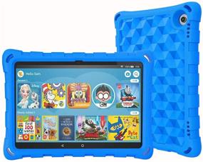 img 4 attached to 2020 Fire HD 8 Case for Kids - OQDDQO All-New Kindle Fire 8 Case - 10th Generation - Double Shock Absorption - Hollow Corners - Only for 2020 New Fire 8 Tablet Case and Fire HD 8 Plus Case (Blue)